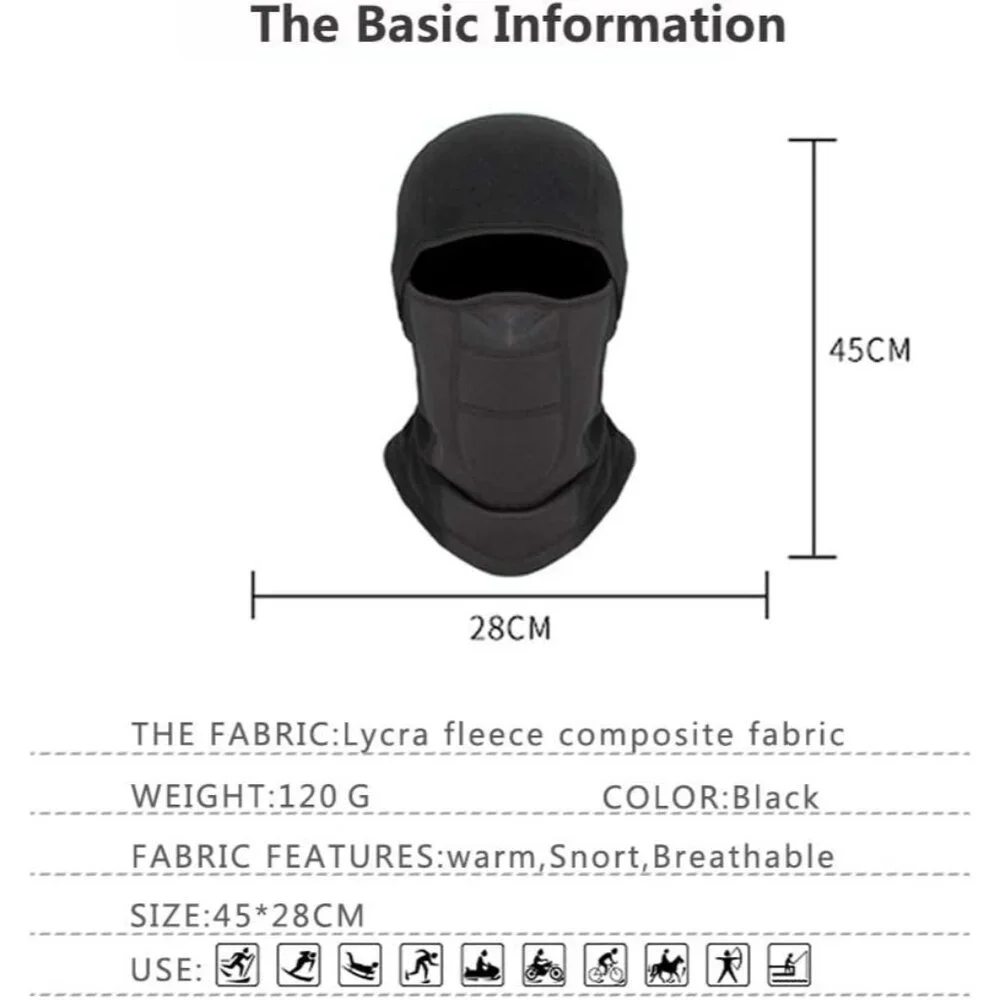 Balaclava Neck Warmer Mask Winter Ski Hood Breathable Thermal Cap
